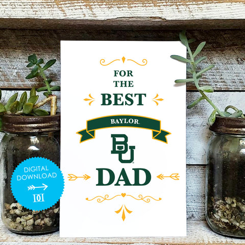 Baylor Bears Dad Card - Digital Download
