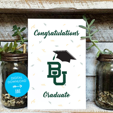 Baylor Bears Grad Card - Digital Download