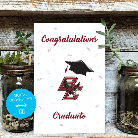 Boston College Eagles Grad Card - Digital Download