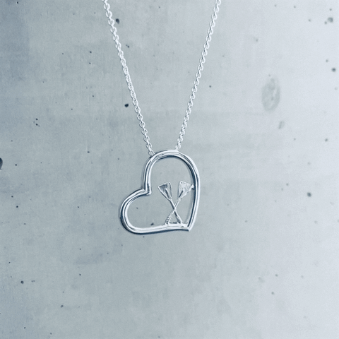 Crew Rowing Heart Necklace
