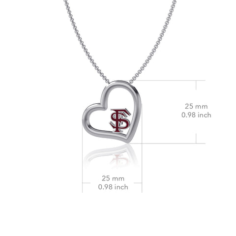 Florida State University Heart Necklace - Enamel