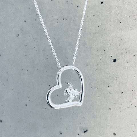 Georgia Tech Heart Necklace - Silver