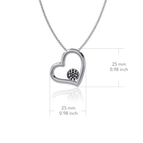 Golf Ball Heart Necklace