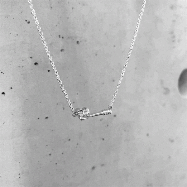 GOLF Club Pendant Necklace - Silver