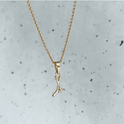 Hockey Pendant Necklace - Gold Plated