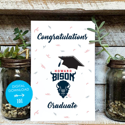 Howard University Bison Grad Card - Digital Download