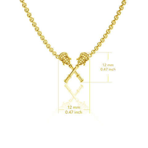 Lacrosse Sticks Pendant Necklace - Gold Plated