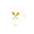 Lacrosse Sticks Post Earrings - Gold Plated