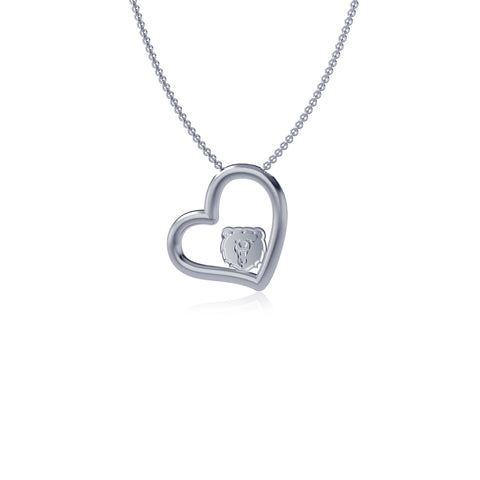 Morgan State Bears Heart Pendant Necklace - Silver