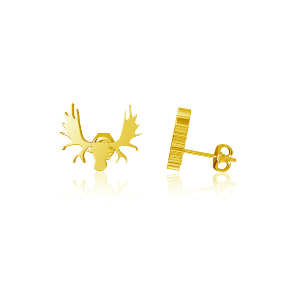 Moose Stud Earrings - Gold