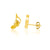 Music Note Post Earrings - Gold Plated