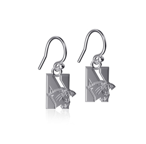 Northwestern Wildcats Dangle Earrings - Silver