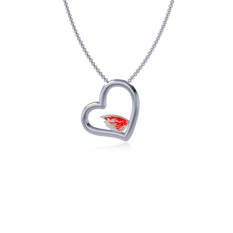 Oregon State Beavers Heart Pendant Necklace - Enamel