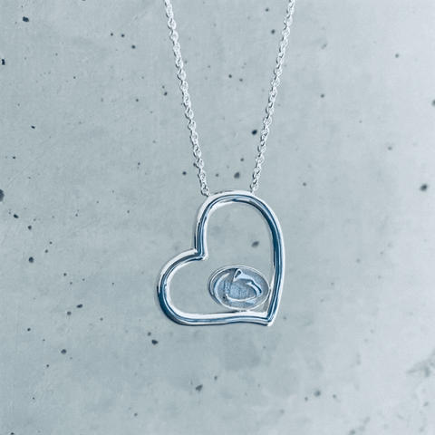 Penn State University Heart Necklace - Silver