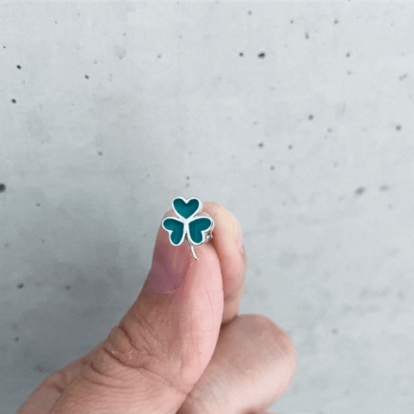 Shamrock Stud Earrings - Enamel