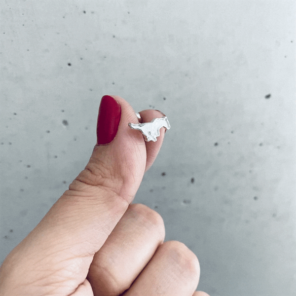 Southern Methodist Mustangs Stud Earrings - Silver