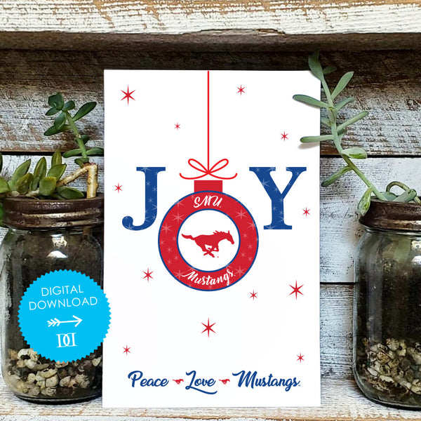 Southern Methodist Mustangs Christmas Joy Card