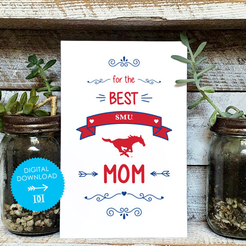 Southern Methodist Mustangs Mom Card - Digital Download