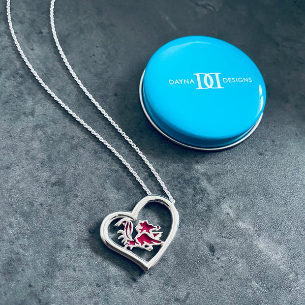 University of South Carolina Heart Necklace - Enamel