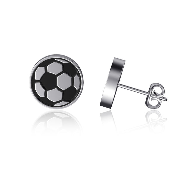 Soccer Stud Earrings - Enamel