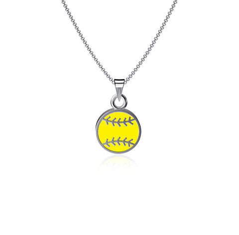 Softball Pendant Necklace - Enamel