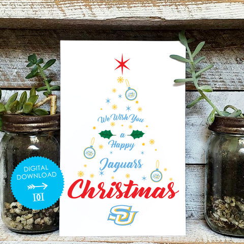 Southern University Jaguars Christmas Tree Card - Digital Download