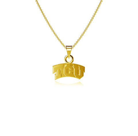 TCU Horned Frogs Pendant Necklace - Gold Plated