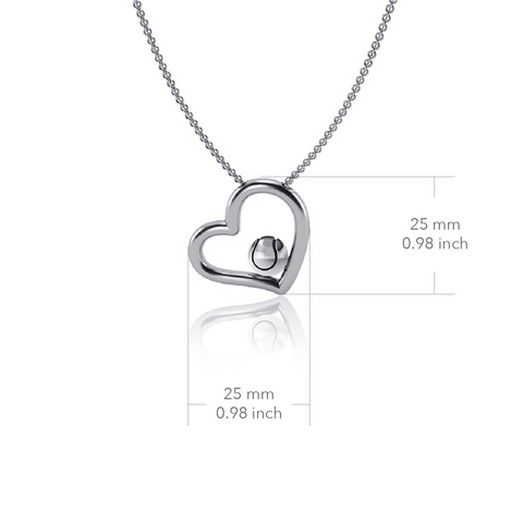 Tennis Ball Heart Necklace - Silver