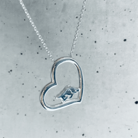 University of Arkansas Razorbacks Heart Pendant Necklace - Silver