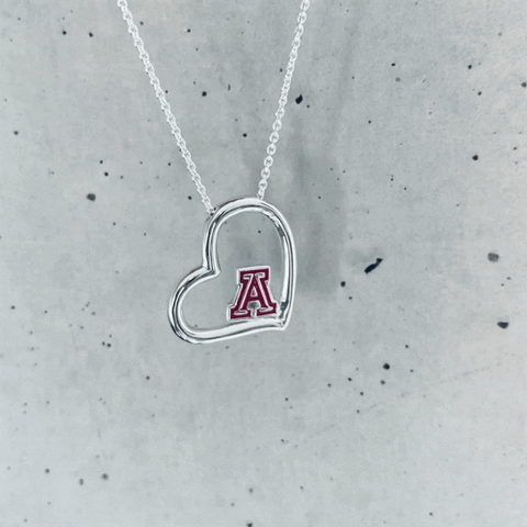 University of Arizona Heart Necklace - Enamel