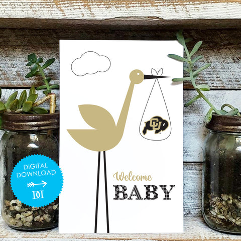 Colorado Buffaloes Baby Card - Digital Download