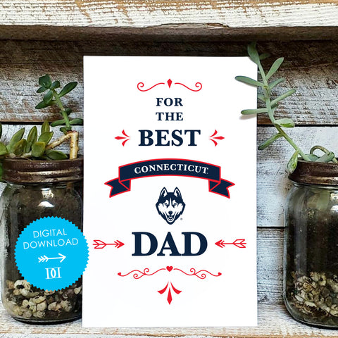 Connecticut Huskies Dad Card - Digital Download