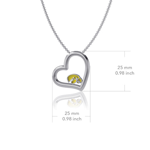University of Iowa Heart Necklace - Enamel