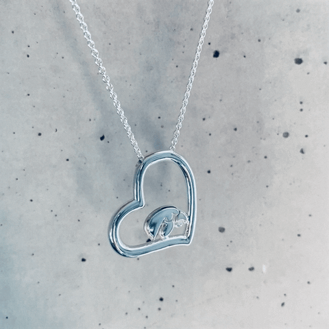 University of Iowa Heart Necklace - Silver