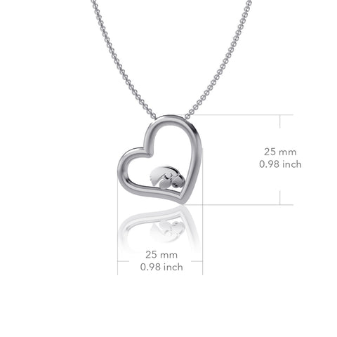 University of Iowa Heart Necklace - Silver