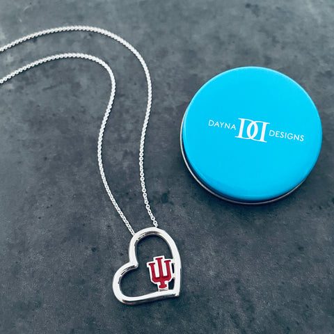 Indiana University Heart Necklace - Enamel