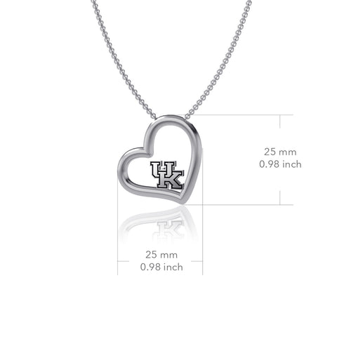 University of Kentucky Heart Necklace - Silver