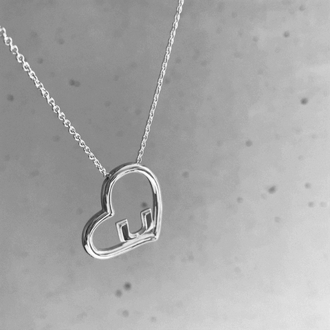 Miami Hurricanes Heart Pendant Necklace - Silver