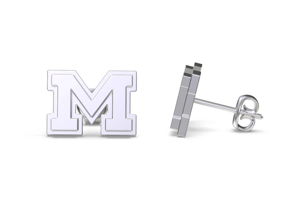 University of Michigan Stud Earrings - Silver