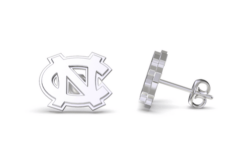 University of North Carolina Post Earrings - Silver