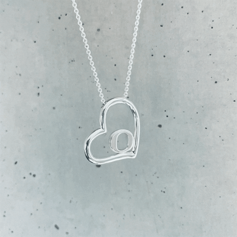 University of Oregon Heart Necklace - Silver