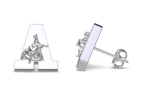 US Military Academy Black Knights Stud Earrings - Silver