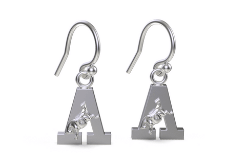 US Military Academy Black Knights Dangle Earrings - Silver