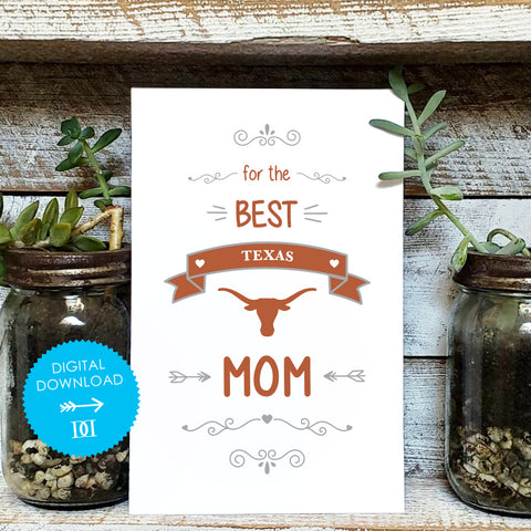 Texas Longhorns Mom Card - Digital Download