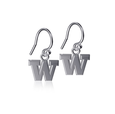 Washington Huskies Dangle Earrings - Silver