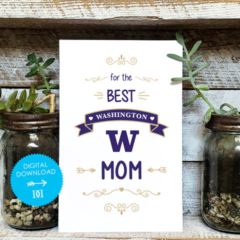 Washington Huskies Mom Card - Digital Download