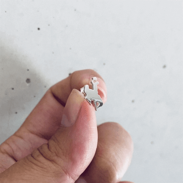 University of Wyoming Stud Earrings - Silver