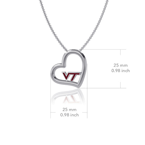 Virginia Tech University Heart Necklace - Enamel