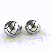 Volleyball Stud Earrings - Silver