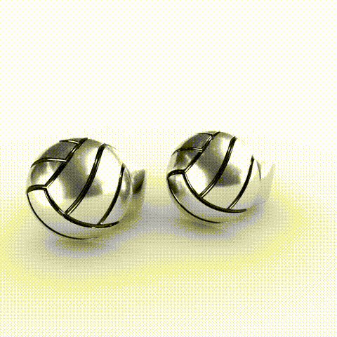 Volleyball Post Earrings - Silver